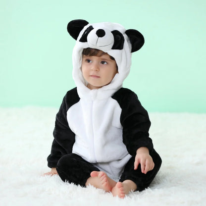 Baby Animal Kigurumi Romper – Unicorn, Panda, Rabbit Cartoon Jumpsuit (Newborn & Infant Cosplay Pajamas, 0-24 Months)