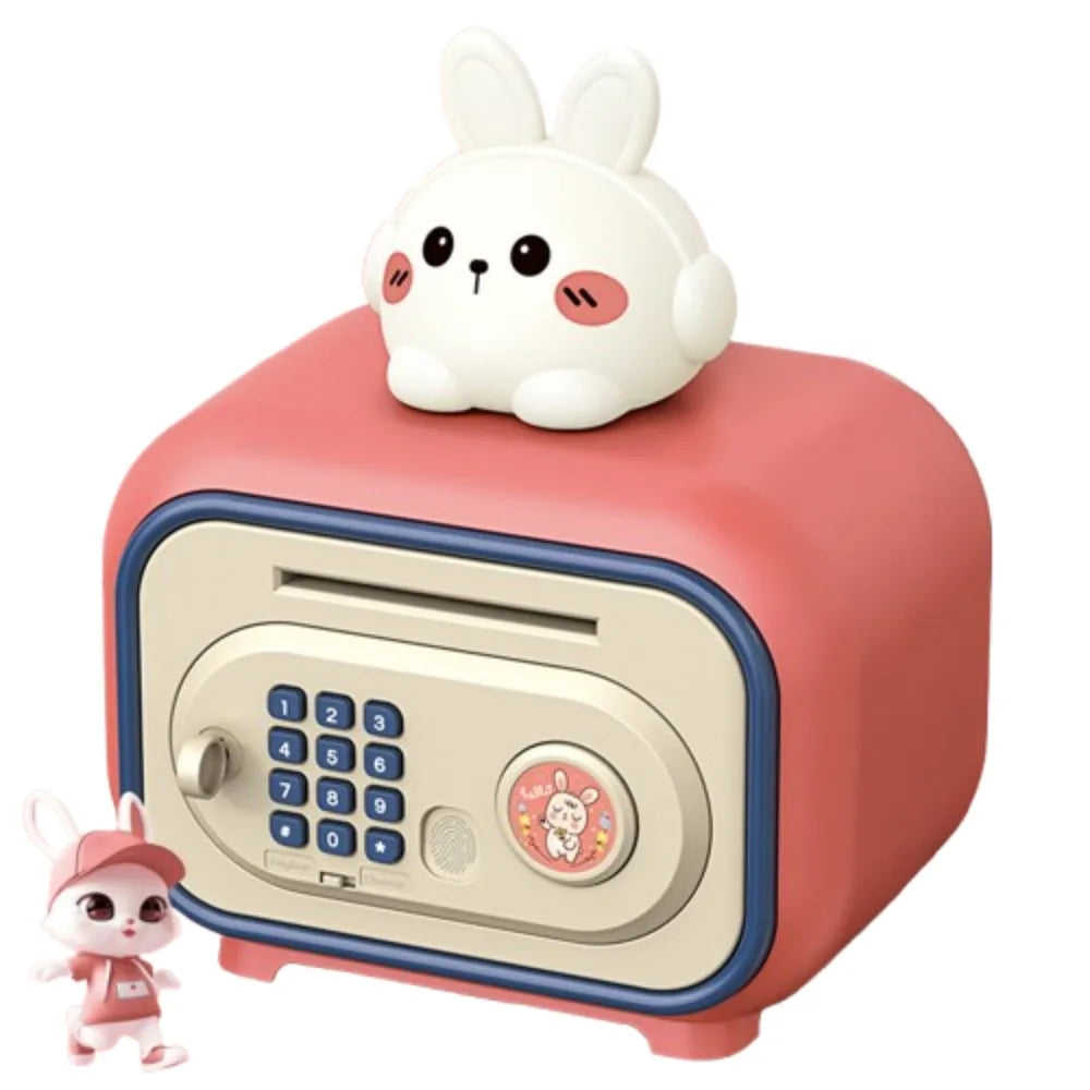Password Lock Automatic Roll-Up Savings Bank Fingerprint Protected Voice Reminder Smart Cartoon Money Deposit Storage Box