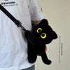 Black Cat Plush Backpack – Big Eyes Kitten Doll Large Capacity Soft Toy Shoulder and Crossbody Bag