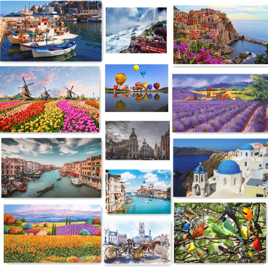 46x28cm Jigsaw Puzzles, 500 Pieces Paper Picture, Landscape Oil Painting Art Puzzle, Decompression Toy for Adults, Family Game