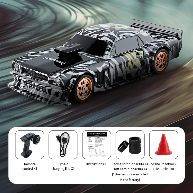 1/43 RC Car 2.4G Mini Remote Control Racing Drift Car with 4WD Off-Road