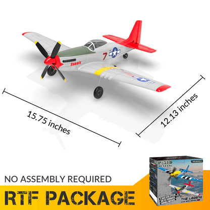 P51D RC Airplane One-Key Aerobatic 2-Ch 4-Ch RTF Mustang with Xpilot Stabilization