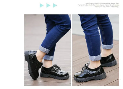 New Spring Summer Autumn Kids Shoes – British Style Casual PU Leather Sneakers for Boys & Girls