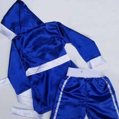 Newborn Baby Boxer Boxing Robe Set with Gloves & Shorts – Photography Props for Baby’s Birthday Photoshoot