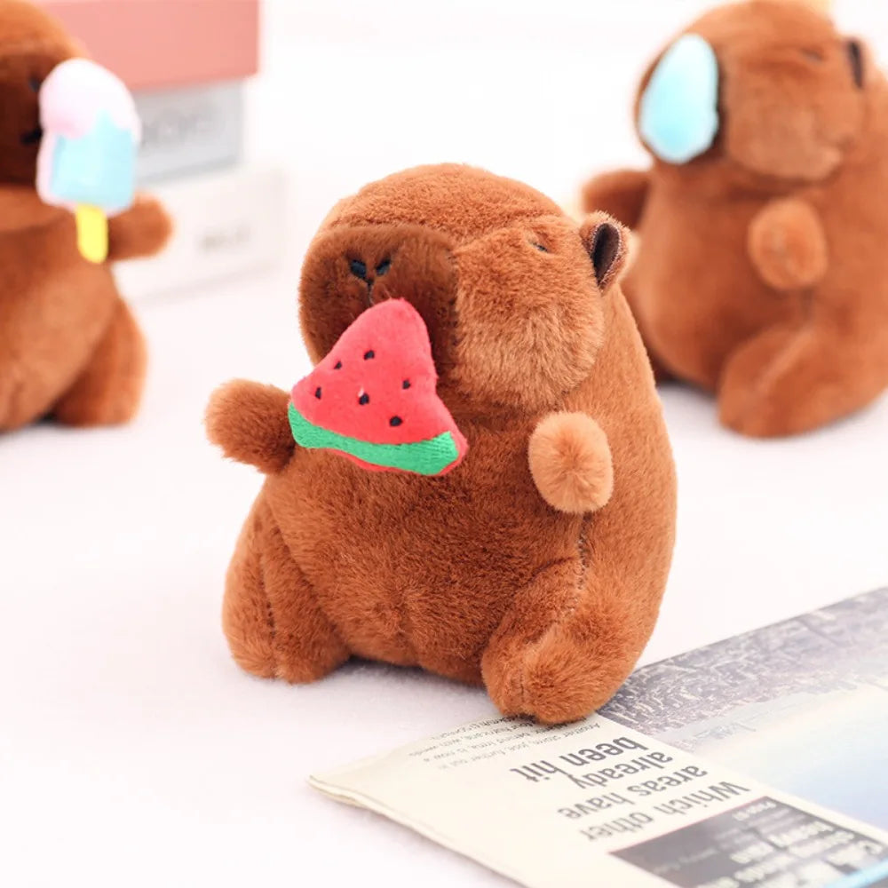 12cm Cute Capybara Plush Keychain, Cartoon Simulation Pendant for School Bags