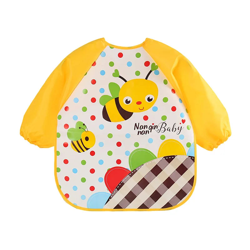 Waterproof EVA Full Sleeve Baby Bibs | Long Sleeve Children Feeding Smock Apron | Kids Eating Breastplate & Infant Scarf Clothing - Kidzy Market