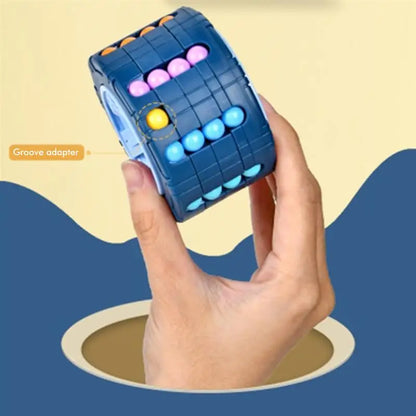 3D Cylinder Cube Toy – Magical Bean Gyro Slide Puzzle Educational Montessori Toy for Kids