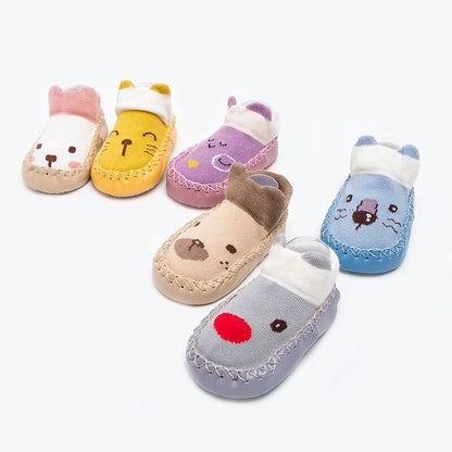 Baby Socks Slippers with Rubber Soles for Infant Newborn Children Anti-Slip Soft Sole Toddler Indoor Shoes