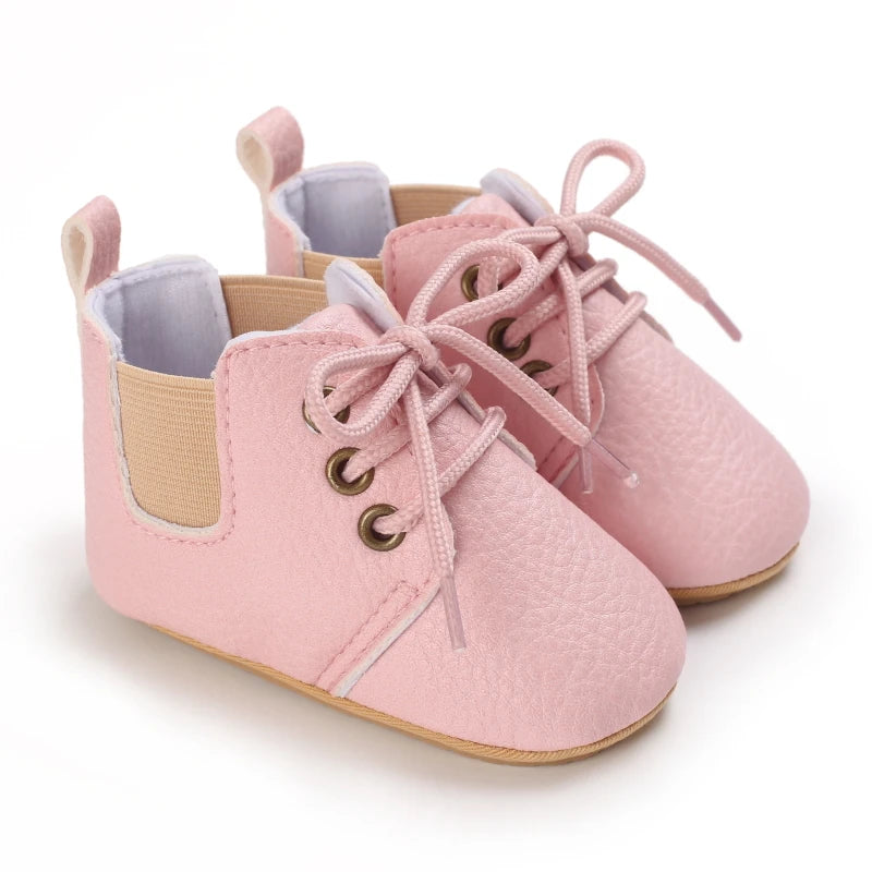 New Baby Shoes Retro Leather Boy Girl Multicolor Toddler Rubber Sole Anti-Slip First Walkers Infant Moccasins