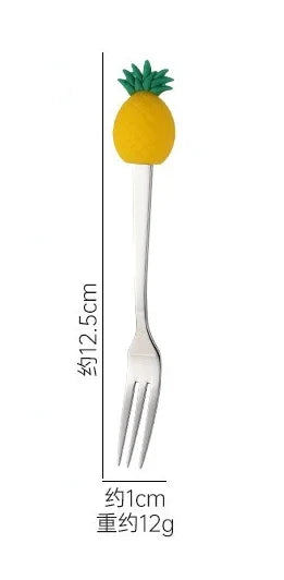 Cute Fruit Shape Baby Feeding Spoon & Dessert Cake Fork – Coffee Stirring Spoon, Kitchen Tableware Utensils, Kids Gifts & Baby Gadgets