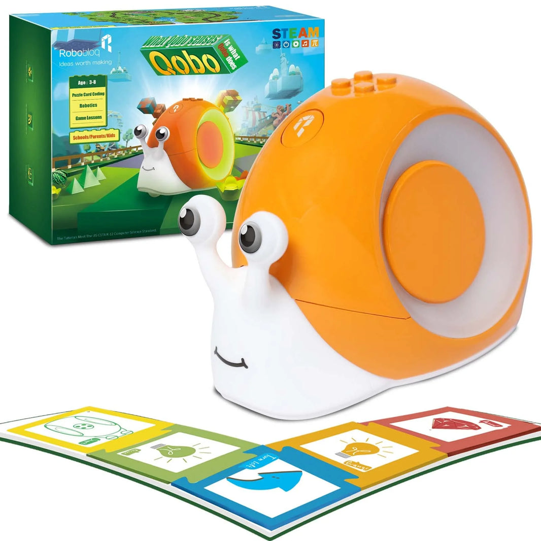 Robobloq Qobo Toy Robot for Kids 3-6, Screen-Free Early Education Coding Robot, 2 Game Modes, Learning & Educational Toy