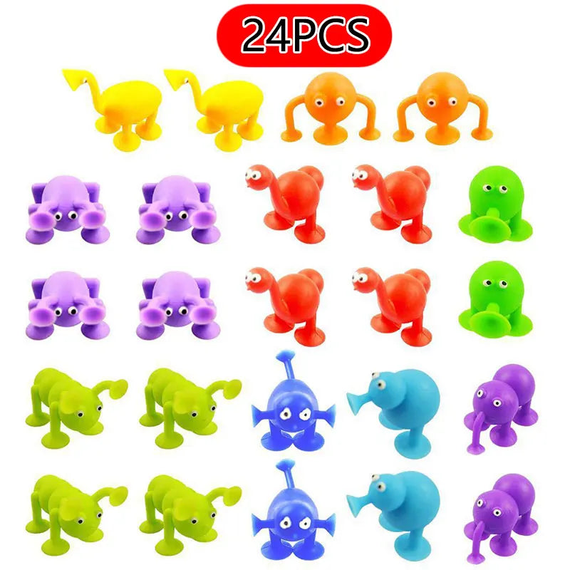 Montessori Animal Silicone Soft Building Blocks – DIY Suction Cup Assembly for Sensory Play and Educational Toy for Children