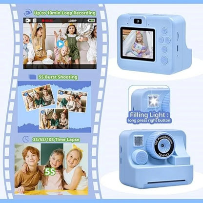 Digital Kids Camera with 2.8-Inch Screen, Portable Thermal Instant Print, HD Photo and Video