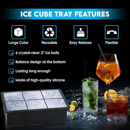 Silicone Ice Cube Tray - 4/6/8/15/160 Grid Square Mold