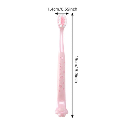 3pcs/box Kids Toothbrushes, Soft Bristles for Gum Care, Cat Paw Design for Tongue Cleaning, Independent Packaging, for 3-12 Years Old Kids