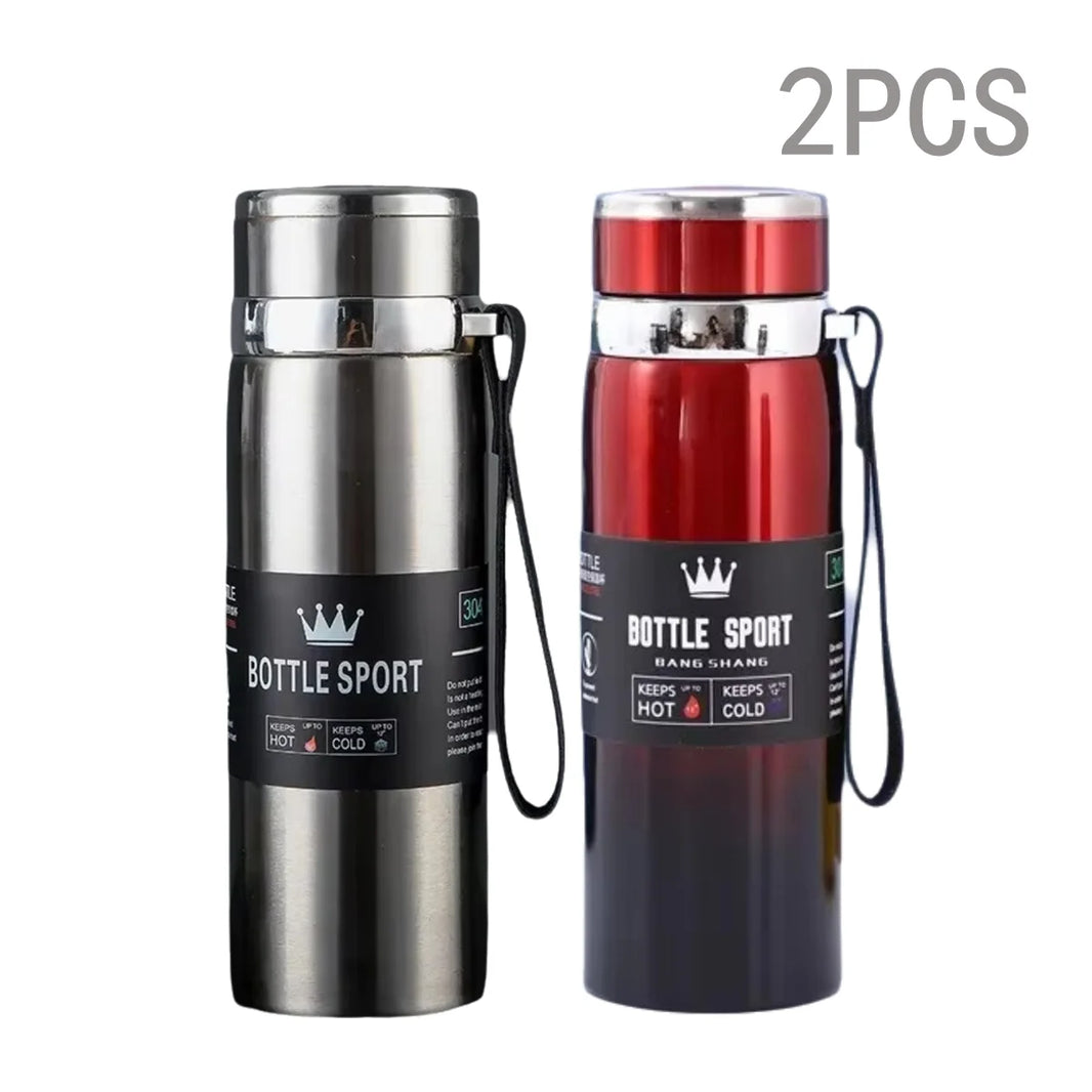 Trebalena 1000ml (34 fl oz) Stainless Steel Vacuum Thermos — Double-Wall Insulated Leakproof Travel Coffee & Tea Bottle
