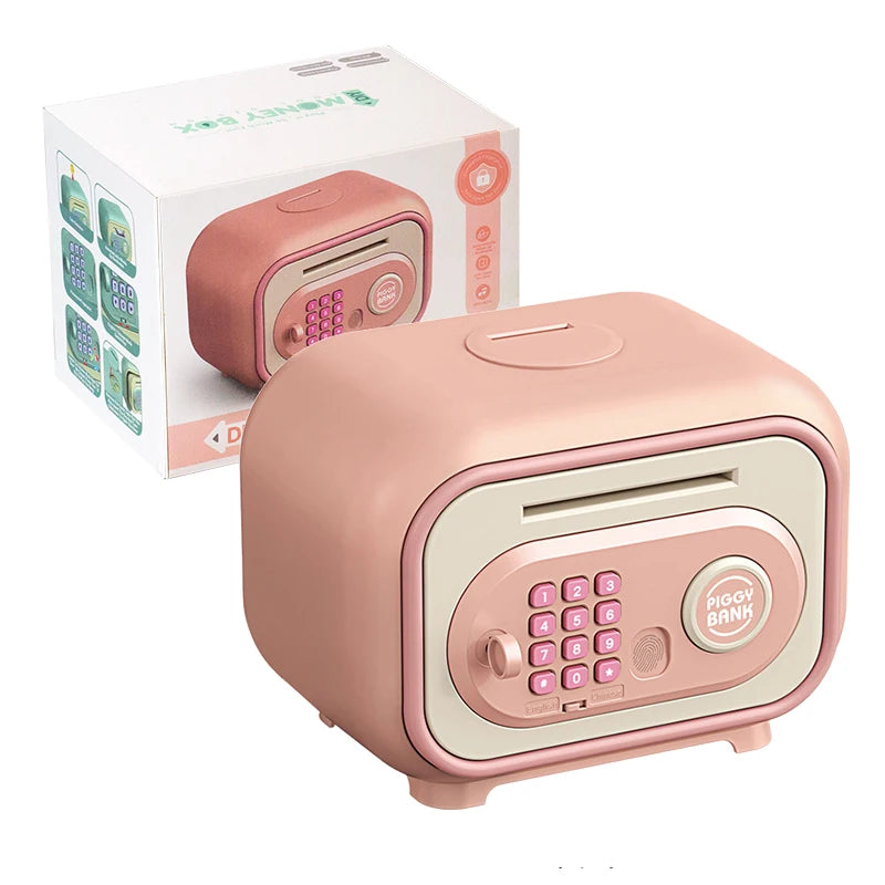 Electronic Piggy Bank for Kids – Mini ATM Cash Money Bank with Password Lock, Banknote Saving Box, Gift for Ages 3+