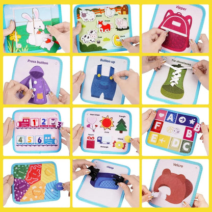 Montessori Busy Board for Toddlers – Quiet 3D Activity Book, Sensory Learning Toy, Dollhouse Bag, Birthday Gift