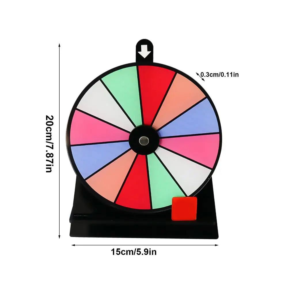 Prize Wheel with Stand – Non-Slip Wheel of Fortune Spinner, Erasable Acrylic Board, 12-Slot Tabletop Roulette Wheel