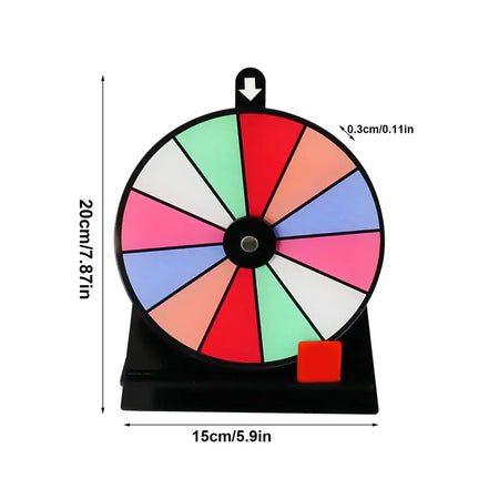 Prize Wheel with Stand – Non-Slip Wheel of Fortune Spinner, Erasable Acrylic Board, 12-Slot Tabletop Roulette Wheel