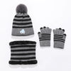 IYEAL Winter Children’s Warm Knitted Hat, Scarf & Gloves Set – Soft Velvet Lined Kids Winter Knitted Accessories for Boys & Girls
