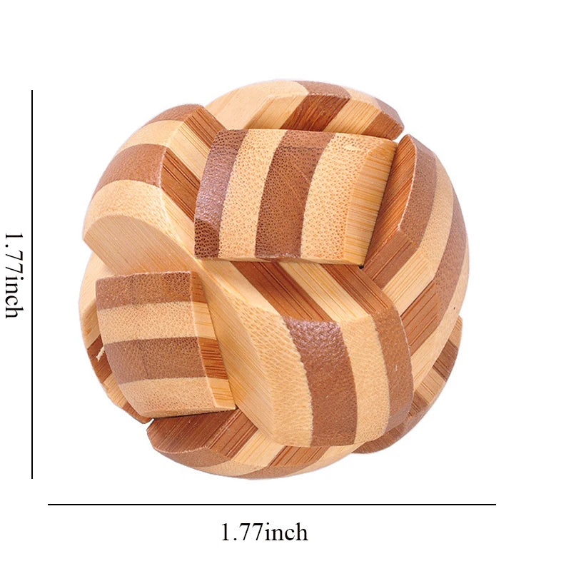 Wooden Kong Ming Lu Ban Lock – Montessori 3D IQ Puzzle for Kids and Adults