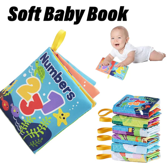 Soft Baby Fabric Book - Interactive Sensory Activity Cloth Book for Babies, First Educational Montessori Early Learning Game