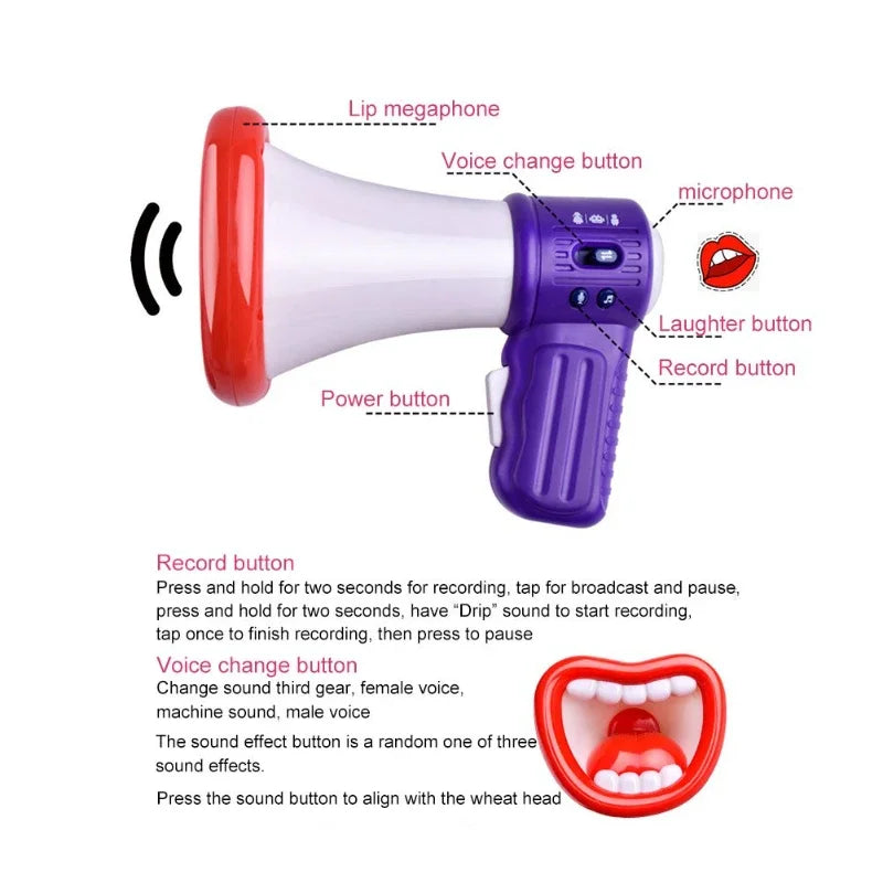 Funny Voice Changer Big-Mouthed Loudspeaker Recording Toy Handheld Microphone