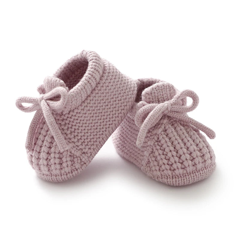Baby Shoes Knitted Newborn Footwear – 0-18M Warm First Boots for Boys & Girls, Solid Toddler Kid Accessories