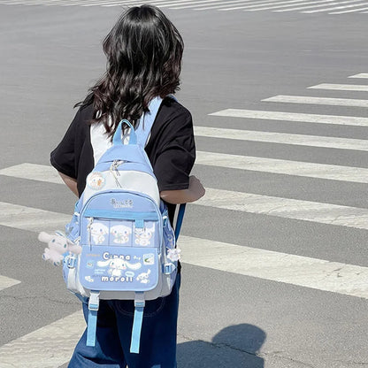 Anime Sanrio Cinnamoroll Plush Backpack – Blue Kawaii Large Capacity School Bag for Kids