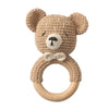1pc Baby Rattles - Crochet Bunny Rattle Toy, Wood Ring Baby Teether, Rodent Baby Gym Mobile, Newborn Educational Toys Gift