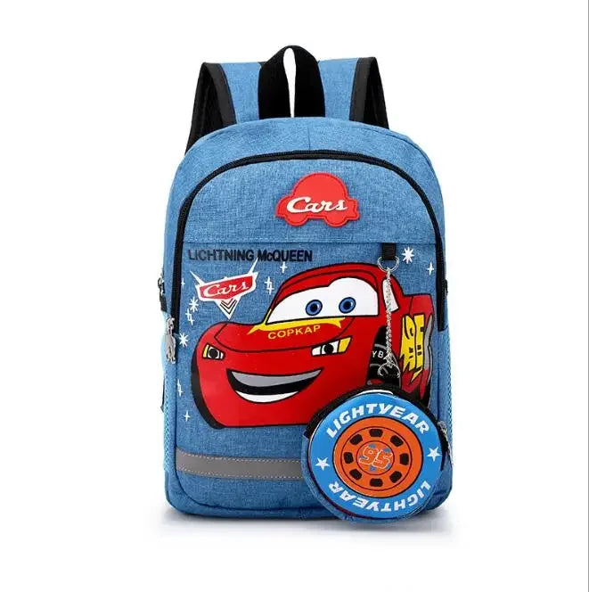 Disney Kids Boys & Girls 95 Car Backpack | Cartoon Schoolbag for Kindergarten | Plush Toy Travel Backpack Gift for Children - Kidzy Market