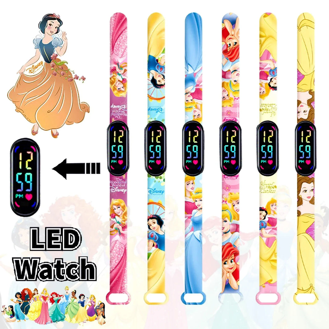 Disney Princess Frozen Elsa Kids Digital Watch Cartoon LED Touch Waterproof Electronic Birthday Gift Toy