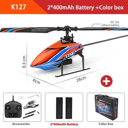 WLtoys XKS K127 RC Helicopter – 6-Axis Gyroscope 2.4G 4CH Mini Single Blade RC Toy