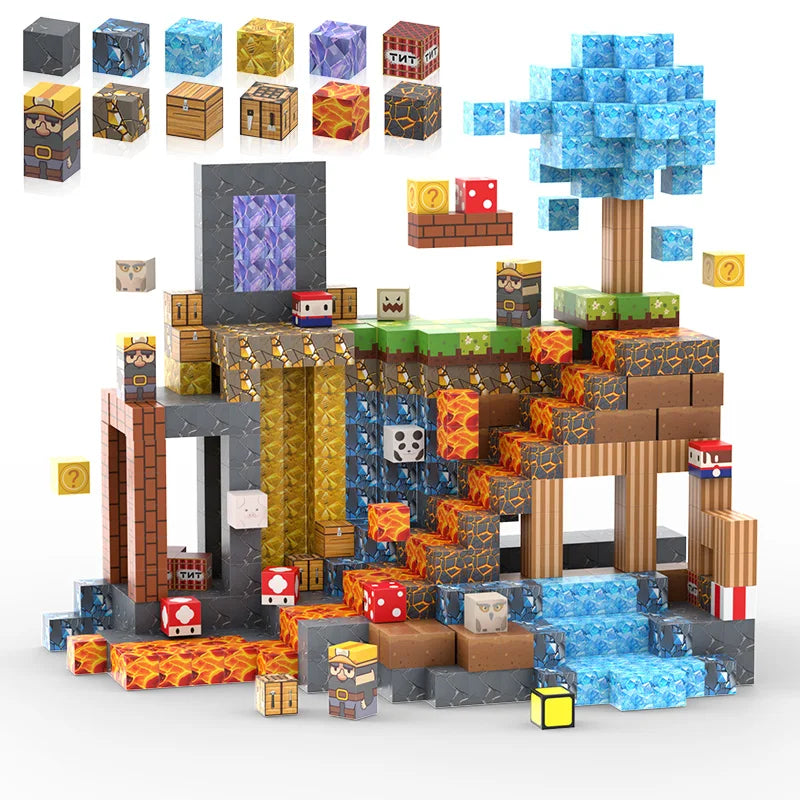 100PCS Magnetic Blocks Mine World Construction Set for Kids 3+