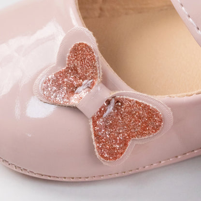 KIDSUN Baby Shoes – Newborn Girl Princess PU Toddler Shoes, Bow Decor Anti-Slip Rubber Sole First Walker (0-18M)