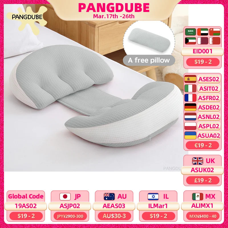 PANGDUBE Pregnancy Waist Support Pillow - Adjustable Body Pillow for Pregnant Women, Pregnancy Care Cushion