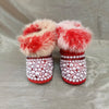 Dollbling Mommy & Daughter Custom Pearls Boots - Handmade Luxury Fur Infant Beaded Winter Booties