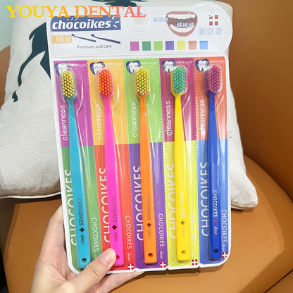 5PCS Ultra-Soft Microfiber Toothbrush Set - Swiss-Style High Density Manual Toothbrush for Gentle Cleaning and Gum Care