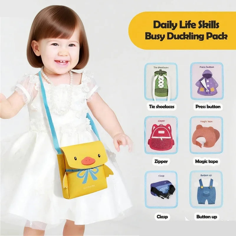 Montessori Busy Board for Toddlers – Quiet 3D Activity Book, Sensory Learning Toy, Dollhouse Bag, Birthday Gift