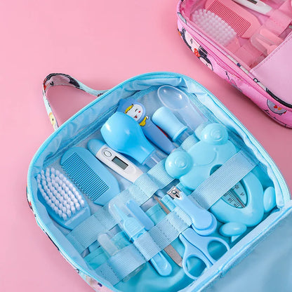 13-Piece Baby Care Set - Nose Suction Device, Nail Clipper, Thermometer, Daily Cleaning & Care Kit - Healthcare Kits for Babies