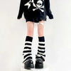 Y2K Punk Knitted Leg Warmers - Star Gothic Cross Harajuku Women Heart Two-Side Wear Loose Fit Leg Covers | JK Thigh High Lolita Socks