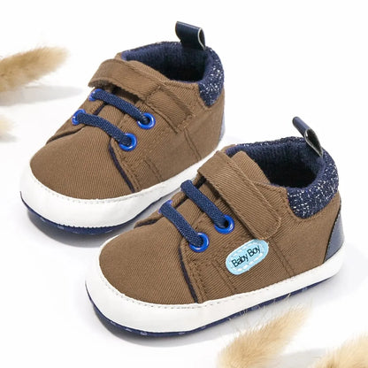 Meckior Baby Casual Canvas Sneakers – High Top Sports Shoes for Boys & Girls, Anti-Slip Soft Sole First Walkers Crib Shoes
