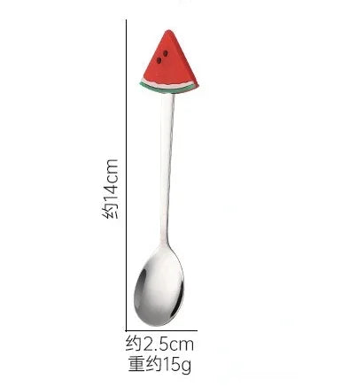 Cute Fruit Shape Baby Feeding Spoon & Dessert Cake Fork – Coffee Stirring Spoon, Kitchen Tableware Utensils, Kids Gifts & Baby Gadgets