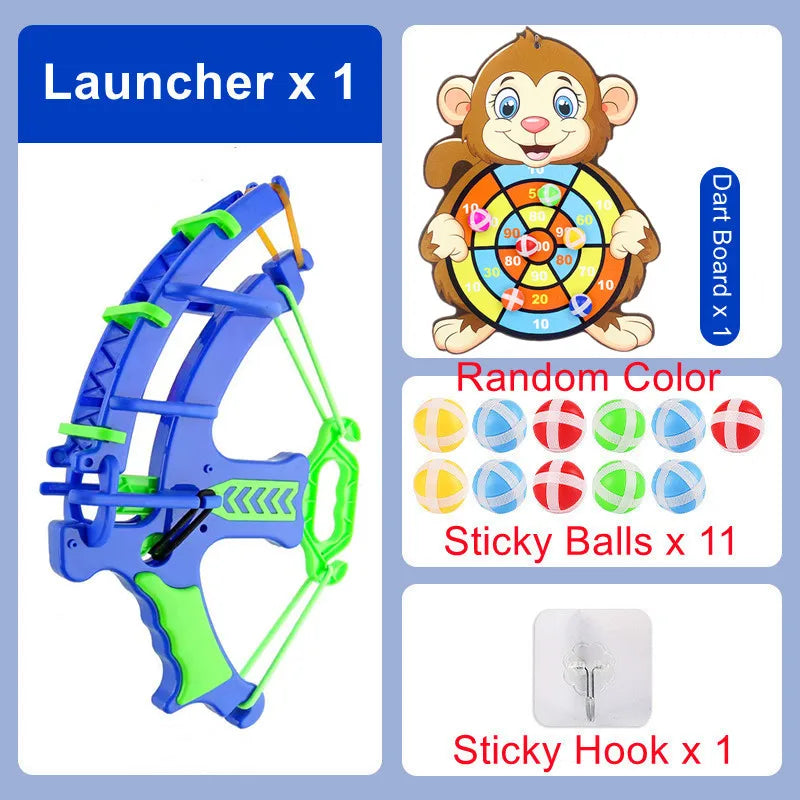 Montessori Sticky Ball Dartboard Slingshot Target – Kids Indoor & Outdoor Catapult Throwing Game