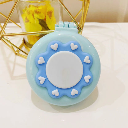 New Strawberry Hair Comb with Folding Mirror - Portable Traveling Massage Comb for Women & Girls - Hair Styling Accessories