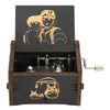 Retro Carved Wood Hand Crank Music Box Household Home Decor Halloween and Christmas Gift