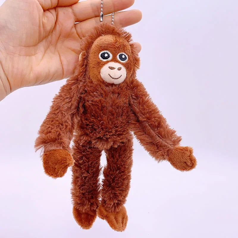 8-Inch Cute Little Monkey Plush Pendant – Soft Stuffed Animal Backpack and Bag Keychain