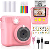 Portable Instant Print Kids Camera with 1080P HD Video, 3 Photo Paper Rolls, and 32GB Memory Card