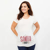 Christmas Santa Baby Print Maternity T-shirt Xmas Casual Pregnant Clothes Pregnancy Announcement T-shirt for Pregnant Women